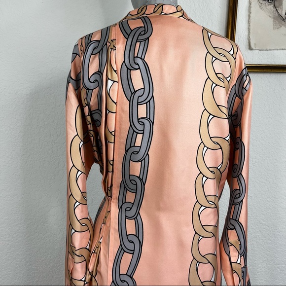 MARNI Chain Print Silk Dress Pleated - Picture 11 of 14